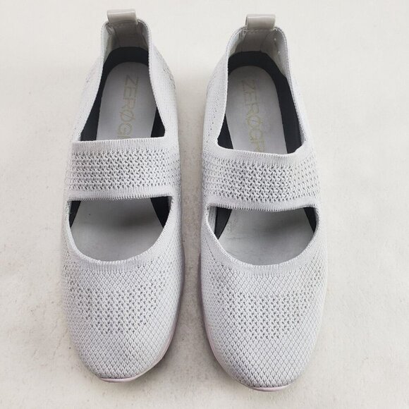 Cole Haan Zerogrand Mary Jane Shoe Womens 8 B Gray Knit Mesh Flex Sneaker Flat - Picture 2 of 12